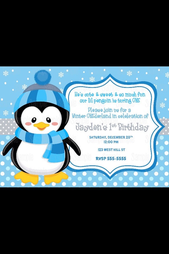 Penguin Party Invitations Printable 5