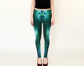 Green Leggings// Emerald Green Leggings// Green Sport Leggings//Green Fashion Tights