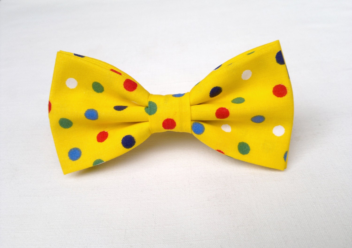 Men's polka dot bow tie yellow dotted bowtie colorful