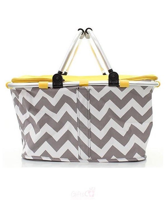 monogrammed picnic basket tote