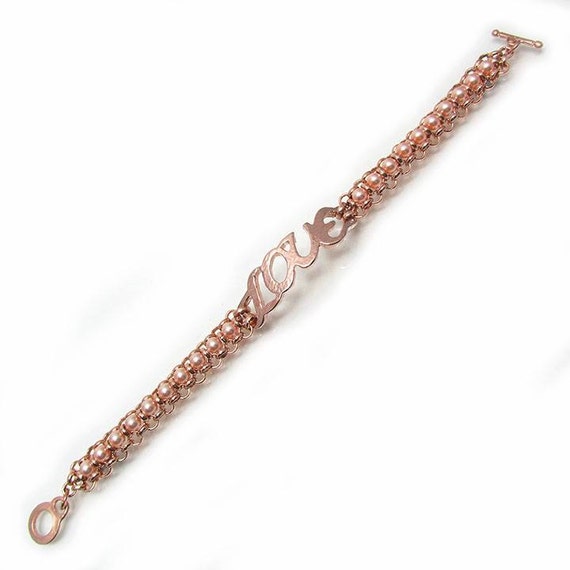 Cartier love bracelet inspired, Rose Gold Bracelet personalized, Pearl ...