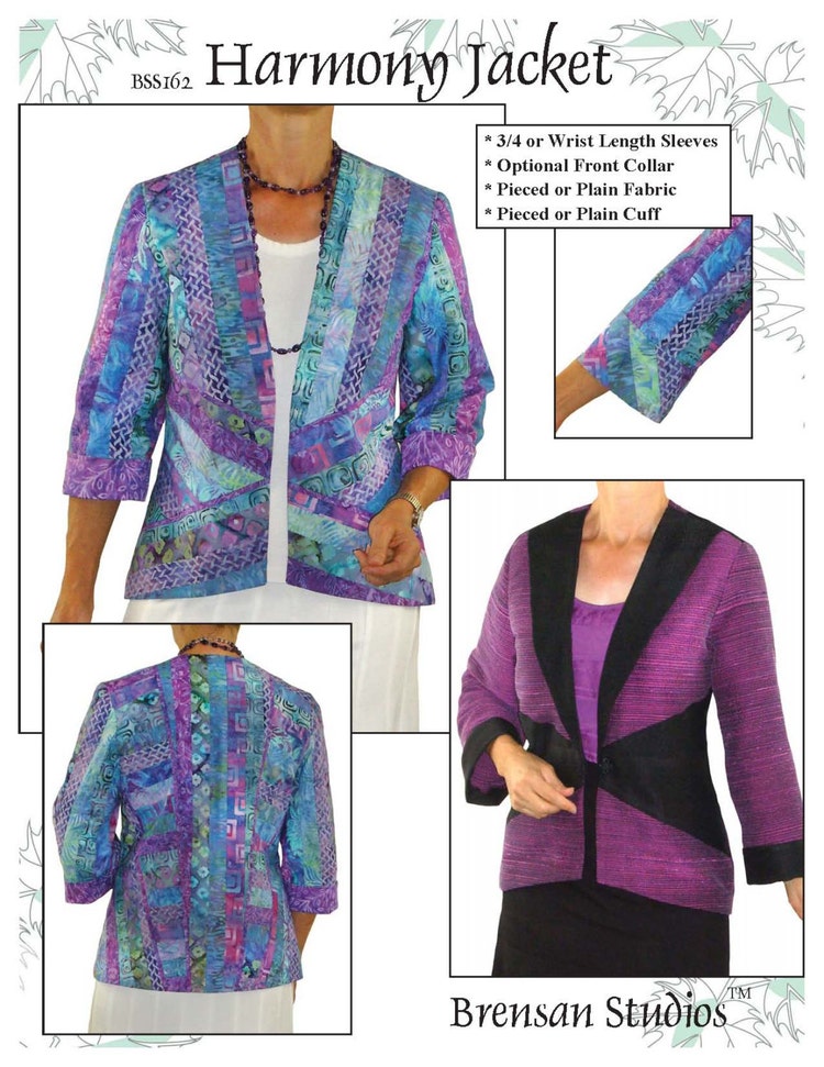 Harmony Pieced Jacket Pattern Quilt Jacket by BrensanStudios