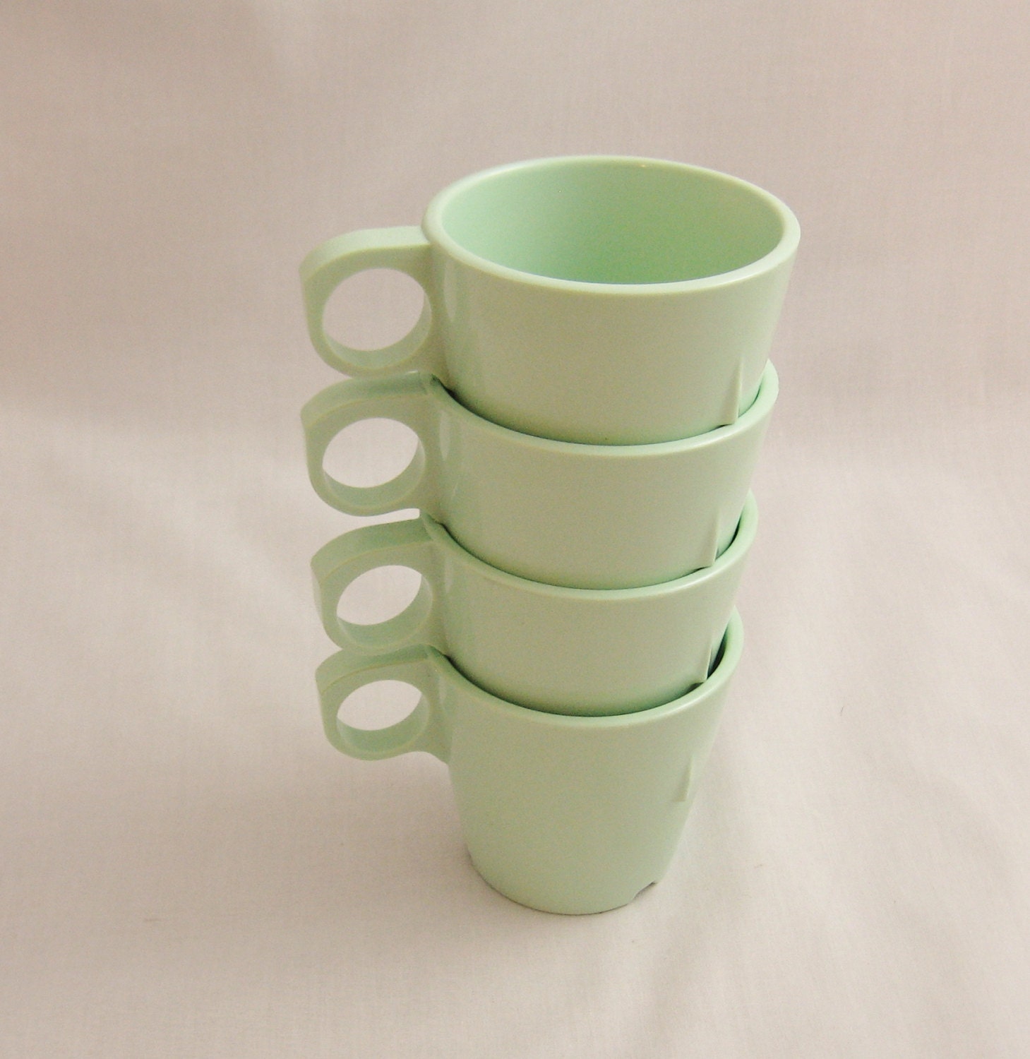 Four TexasWare Mint Green Coffee Mugs by GrannyBeansBoutique
