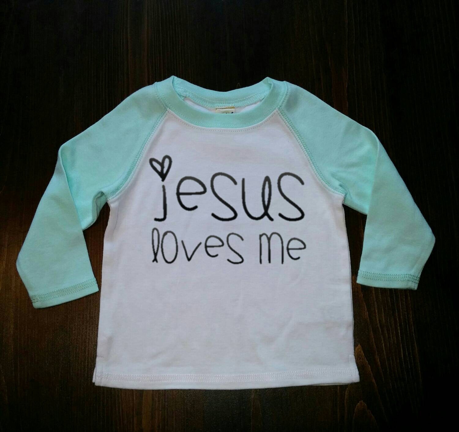 Jesus Loves Me Baby Shirt Kids shirt Handmade Long Sleeve