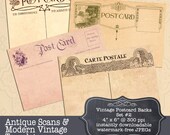 Vintage Postcard Back Templates Set 2 (Pre-made Backgrounds for Scrapbooking, Altered Art, Graphic Design, Photography, Greeting Cards)