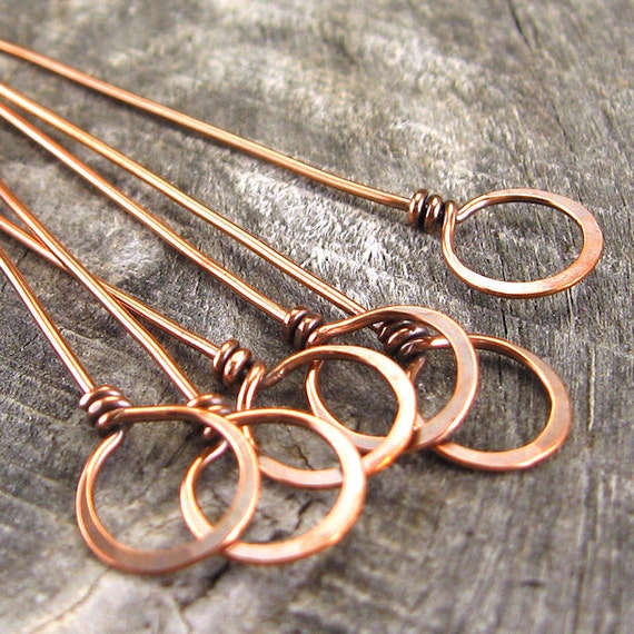 WireWrapped 20g Large Eye Copper Eyepins Artisan Made