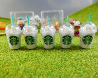 Set of 5 Starbucks Coffee Dollhouse Miniatures Food, Deco, Cute