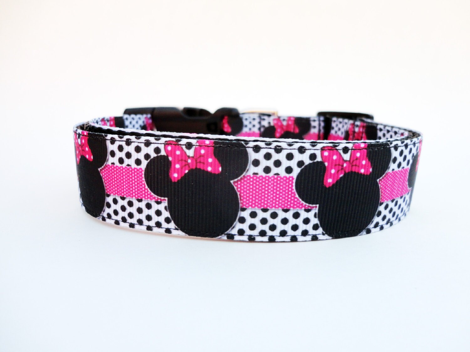 Pink Disney Minnie Mouse Dog Collar Adjustable by All4DogWear