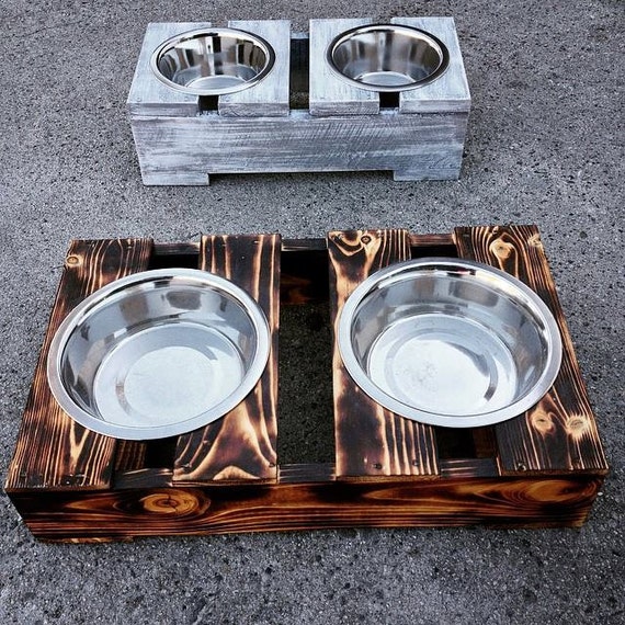 Items similar to Rustic Crate Dog Bowl on Etsy