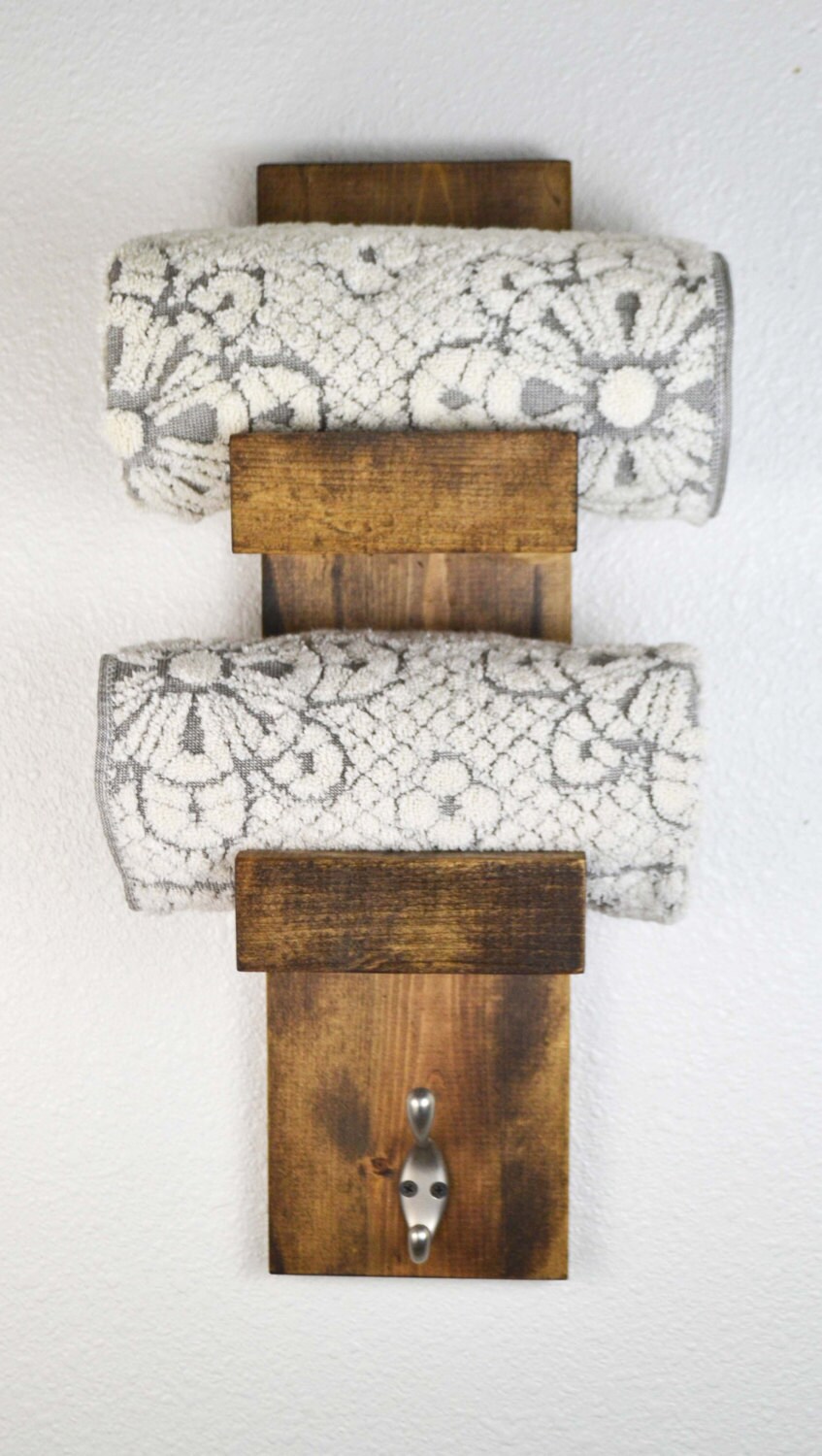 Rustic Towel Rack Hand Towel Rack Rustic Home by MintageDesigns