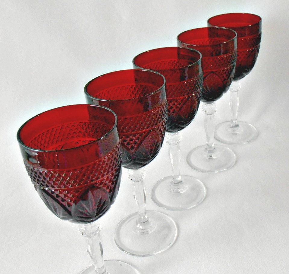 Ruby Red Glassware Cristal D'Arques Durand Glassware