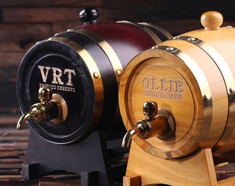 1.5 L Personalized Whiskey Barrel Unique Groomsmen, Men's Christmas, Man Cave Gift