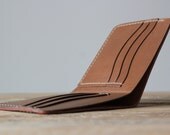 Handmade Six Slot Leather Men's Bifold Wallet - Made in USA - Handstitched - Horween Leather - Custom Monogram - Brown