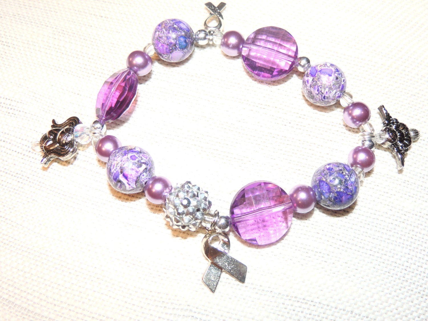 Pancreatic Cancer Awareness Purple and silver by GabiLuBoutique