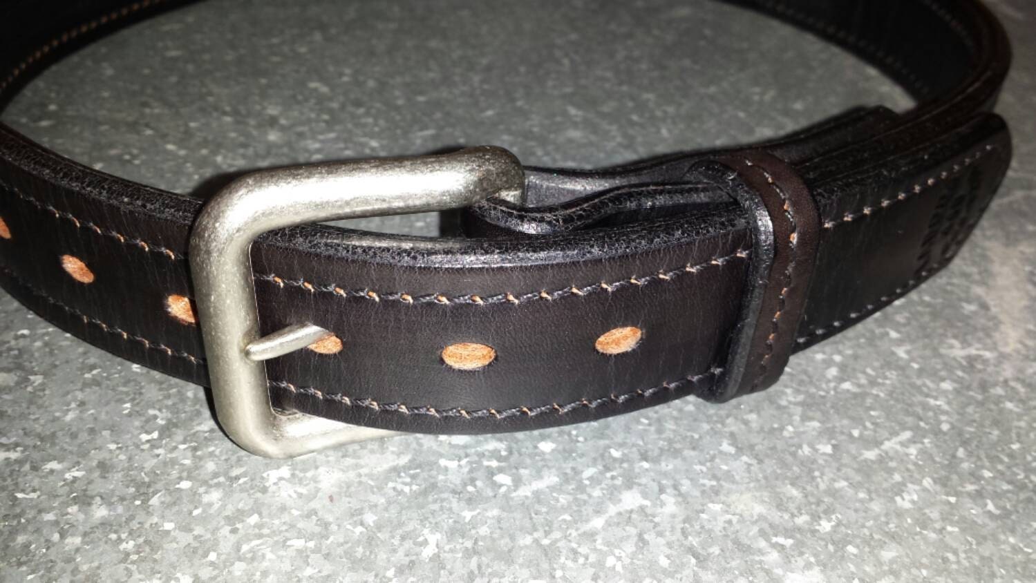 Thick Leather Gun Belt. LIFETIME WARRANTY Made in Ohio by