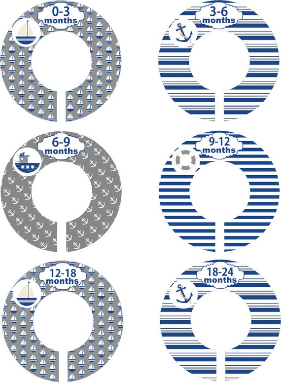 Custom Baby Closet Dividers Boy Sailing by LittleLillyBugDesign