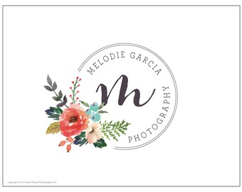 Floral wreath logo | Etsy