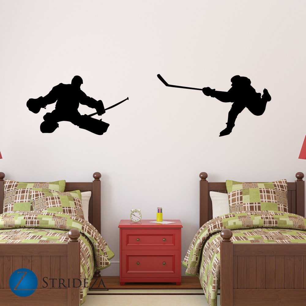 Hockey players wall decor hockey wall decal hockey stickers