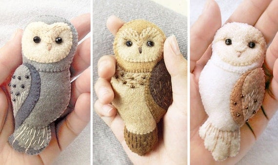 EXCLUSIVE OFFER 25 DISCOUNT Set Of Three Handmade Owl