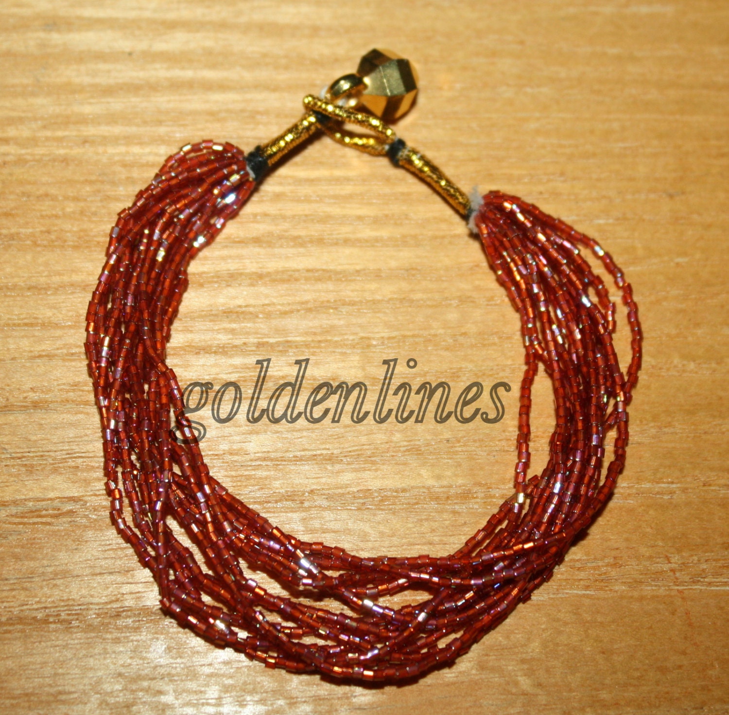 Nepalese bracelet Nepal Bracelet Glass Beads by goldenlines