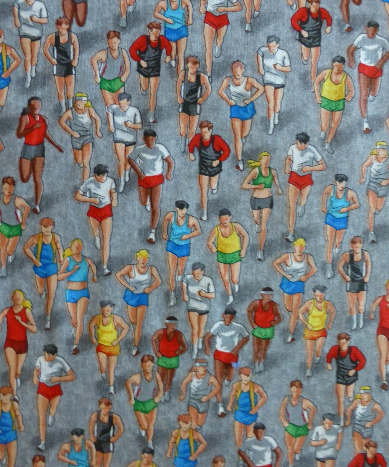 Cotton Fabric Quilt ClothingSports Running by SuesFabricNSupplies
