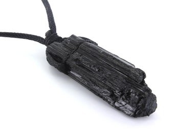 Black Tourmaline Necklace, Chakra, Unisex Necklace, Meditation Stone, Amulet, Tourmaline Pendant