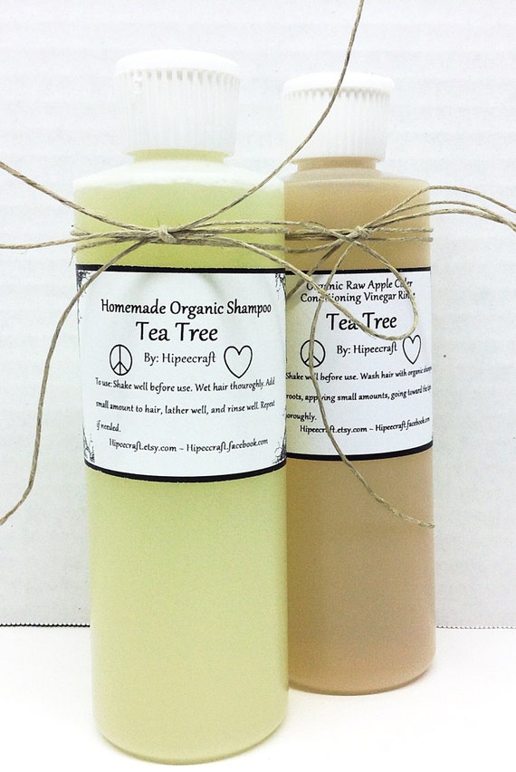 Tea Tree Organic Shampoo and Conditioner Homemade by Hipeecraft