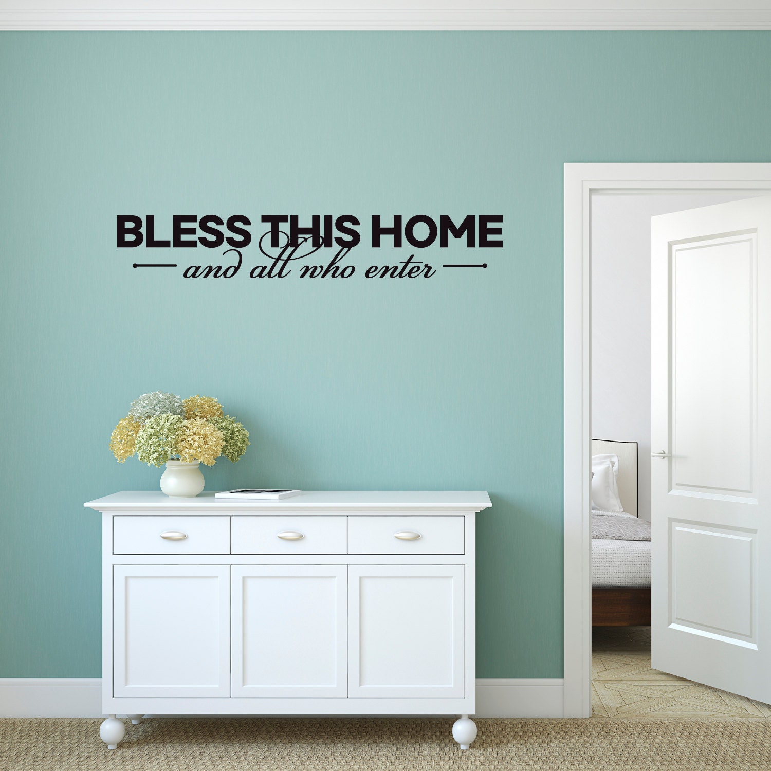 Wall Sticker Home Decor Bless This Home and by MyDandelionDecals