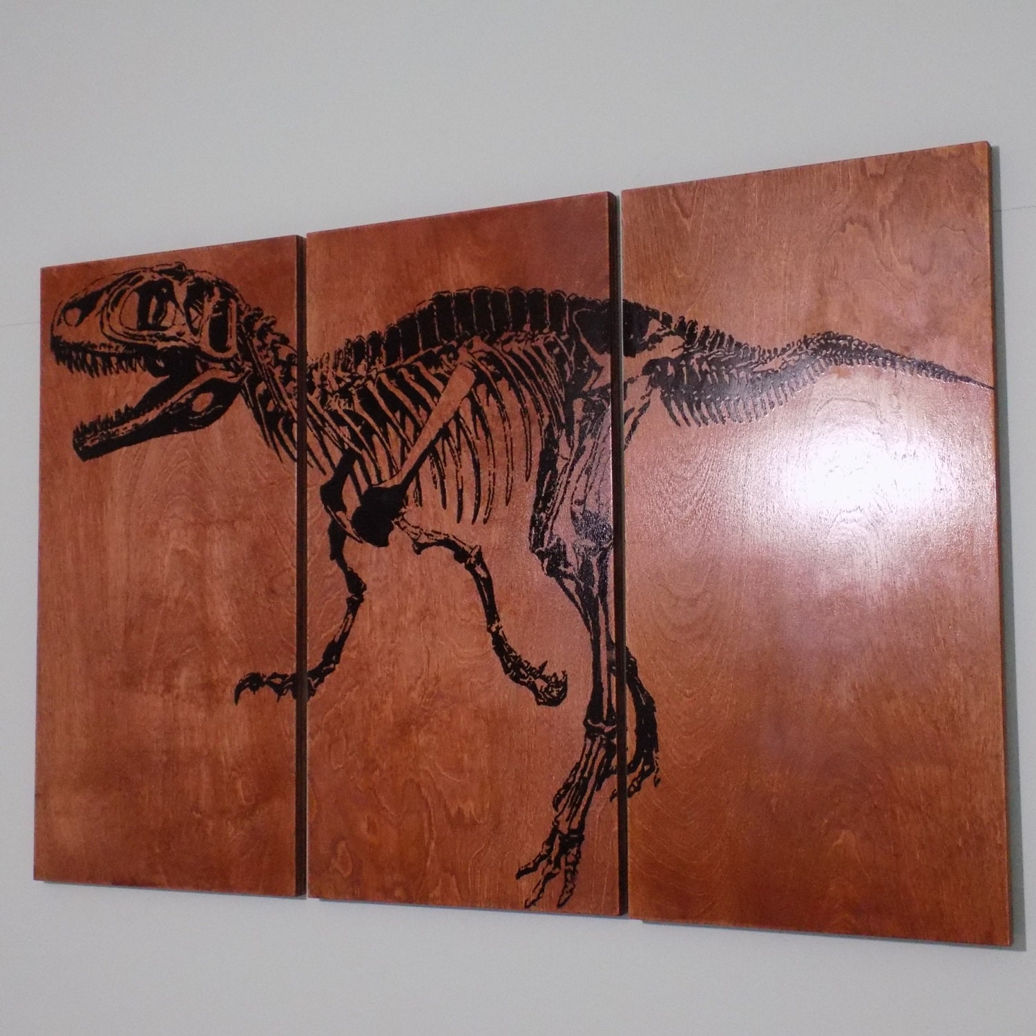 dinosaur skeleton wood