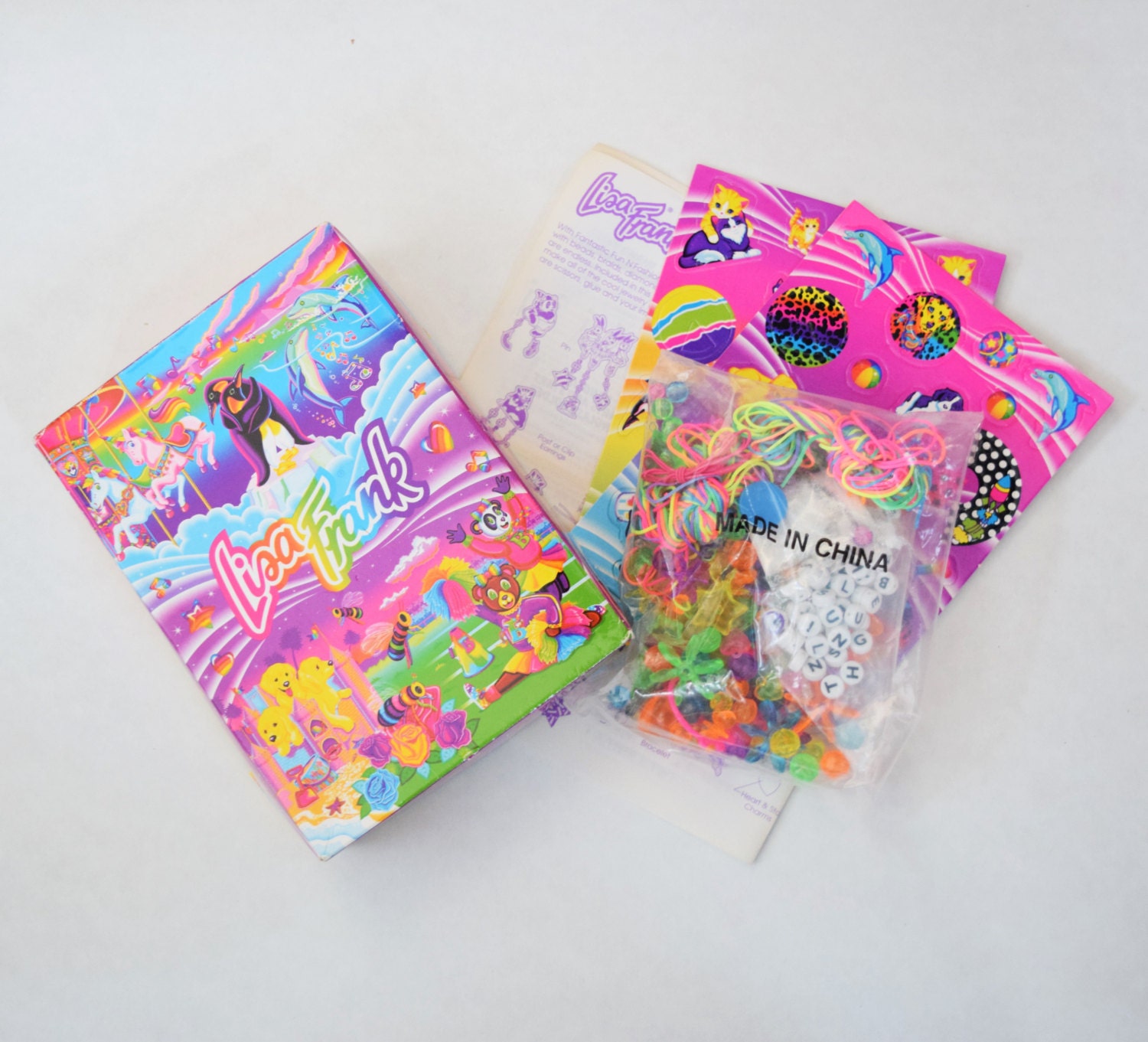 Lisa Frank Bead Set Jewelry Making Kit // by RetroOnTheRocks