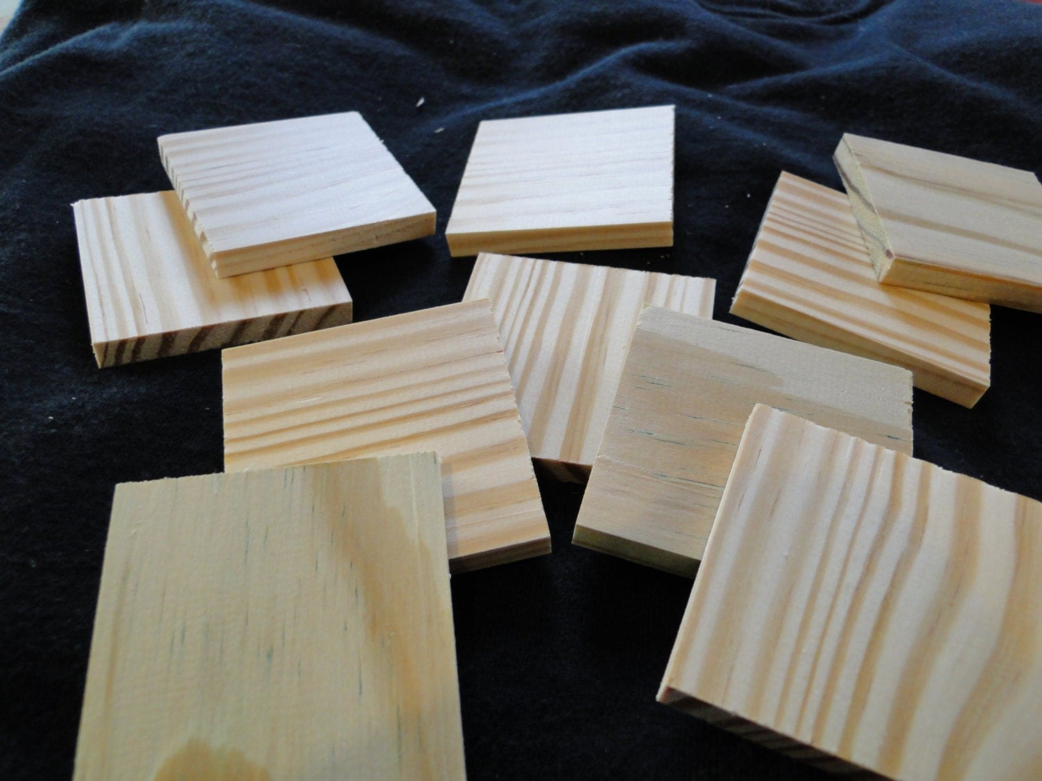 Craft Wood Squares / Slices 1/4 Inch Thickness by NaturesAwesome