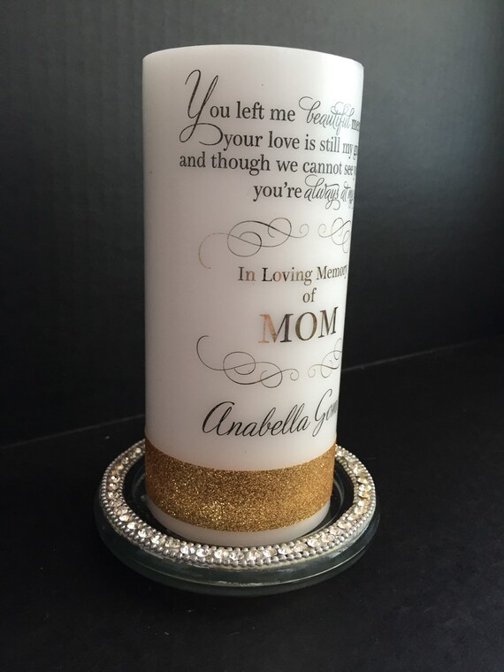 Personalized Memorial Candle In Loving Memory Mom Dad