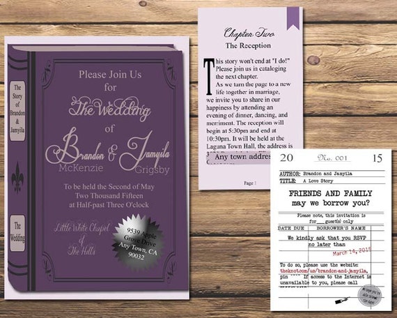 Literary Themed Wedding Invitations 7