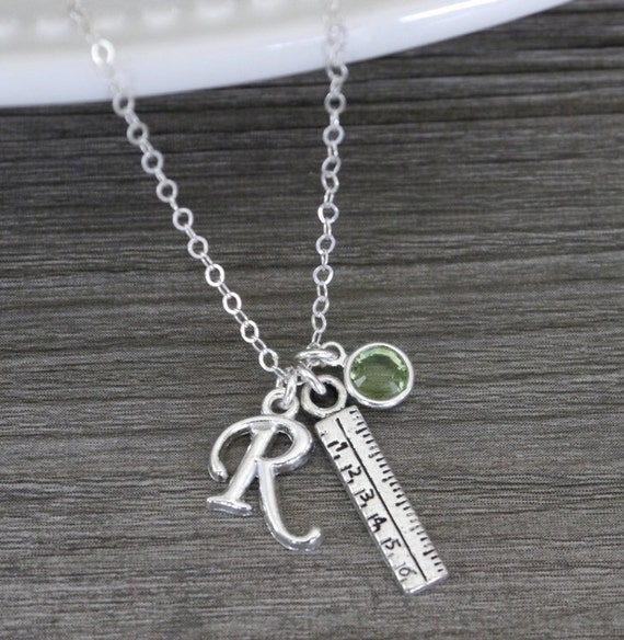 Ruler Necklace Ruler Charm Necklace Gifts for by MadiesCharms
