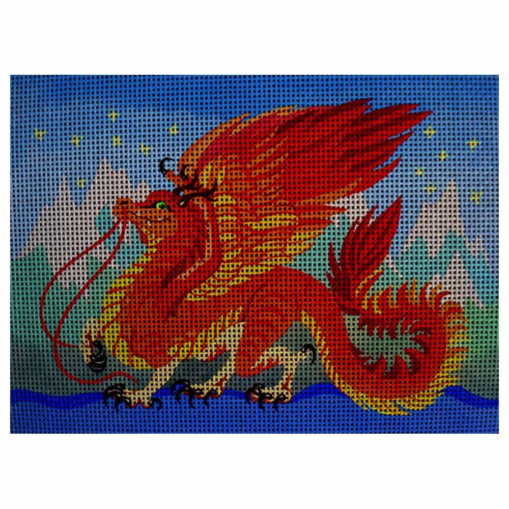 Needlepoint canvas Fire Red Dragon A031 by StitchArtNeedlepoint