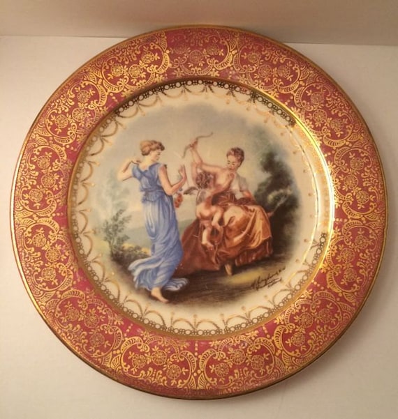 Vintage Homer Laughlin Plate Decorative Wine by SoaringHawkVintage