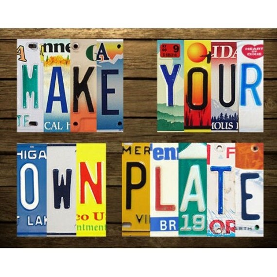 Items similar to Make Your Own Plate Custom License Plate Sign on Etsy