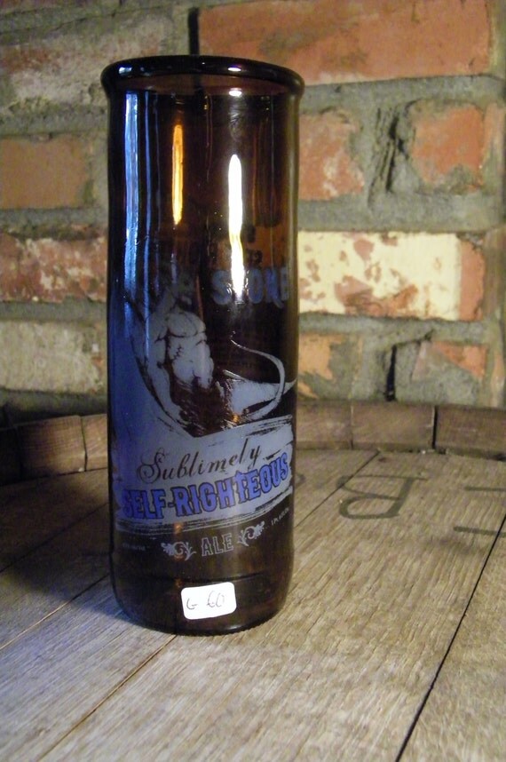 Hand Blown Large 22 Oz Beer Bottle Glass by totalyrecycledglass