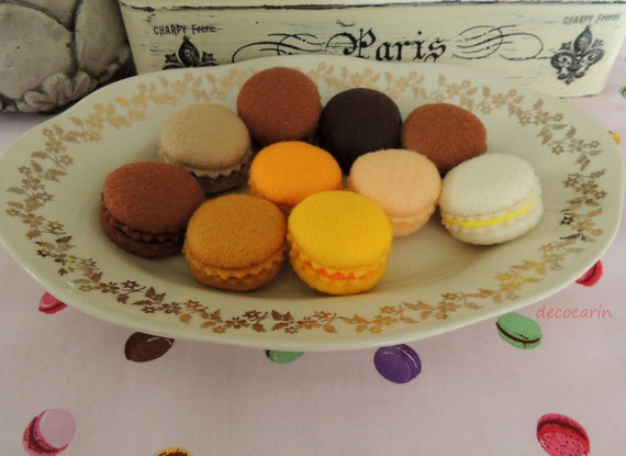 Paris Party French Party Felt Macaroons Felt Food set by decocarin