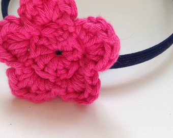 Alice band with crochet rose embellishment