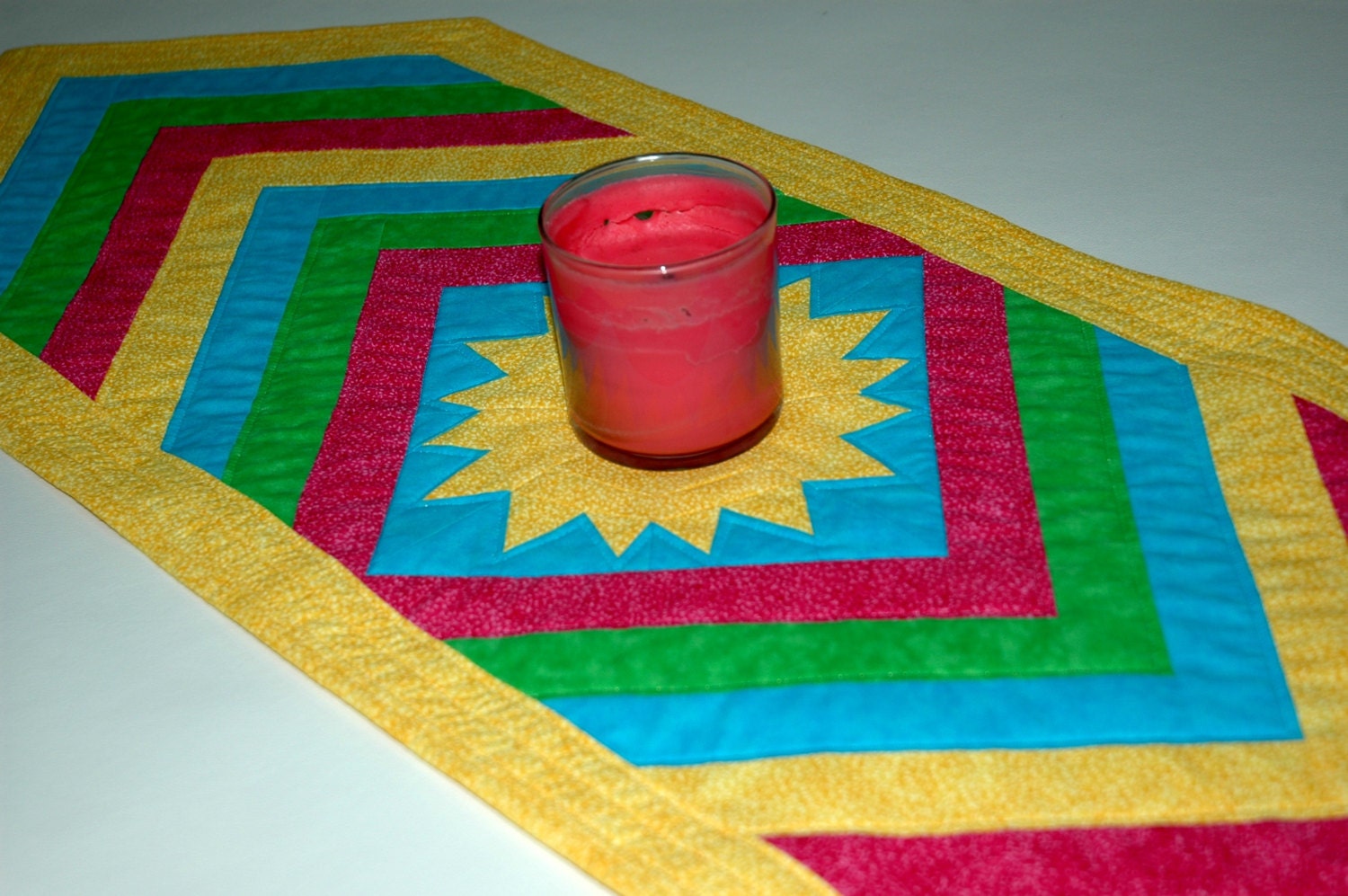 Summer Sun Quilted Bright Colored Table Runner