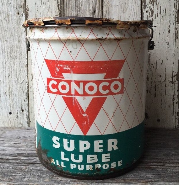 Items similar to Vintage 5 Gallon Conoco Oklahoma Oil Gas Metal Can ...