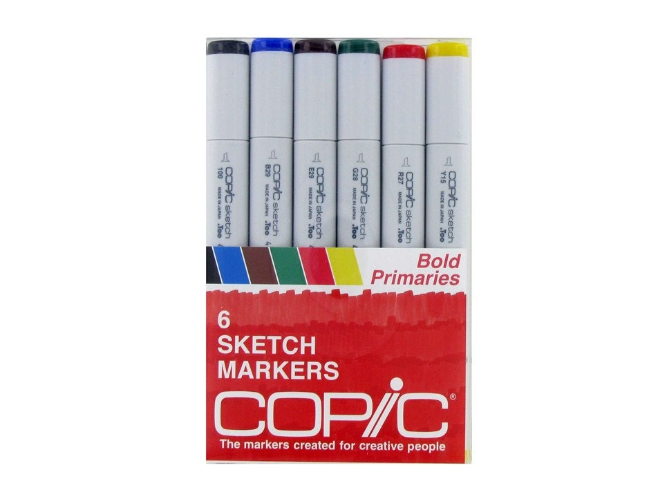 non by  6 Piece Copic set Sketch kitchen 808KCreations permanen Bold Primaries Set Markers