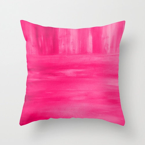 Hot Pink Throw Pillow Cover Ombre Modern Home by HLBhomedesigns