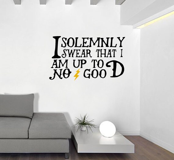 Harry Potter Quote Wall Decal I Solemnly Swear That I Am