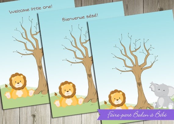 Fingerprint tree Baby Shower Thumbprint by Fairepartbedonabebe