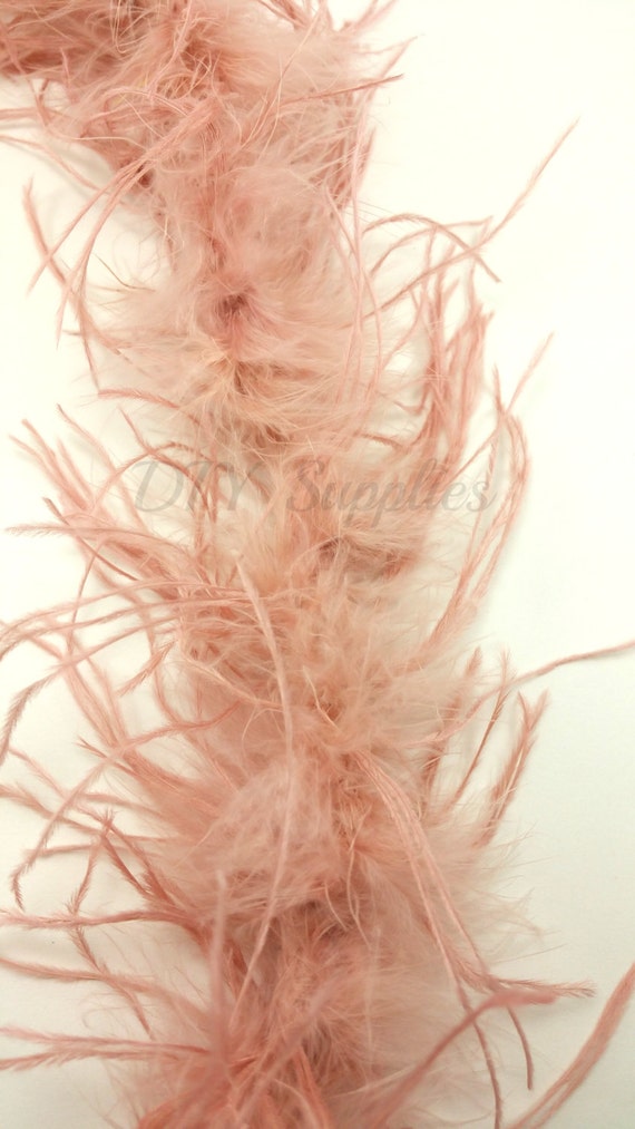 Dusty pink curly ostrich feather 12 feather piece