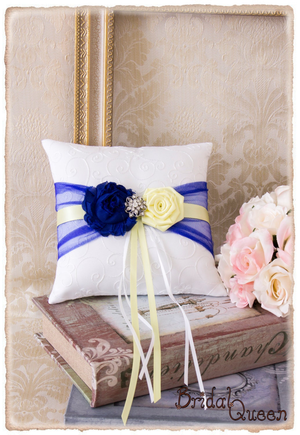 Ring Bearer Pillow Wedding Ring Bearer Pillow Royal Blue and