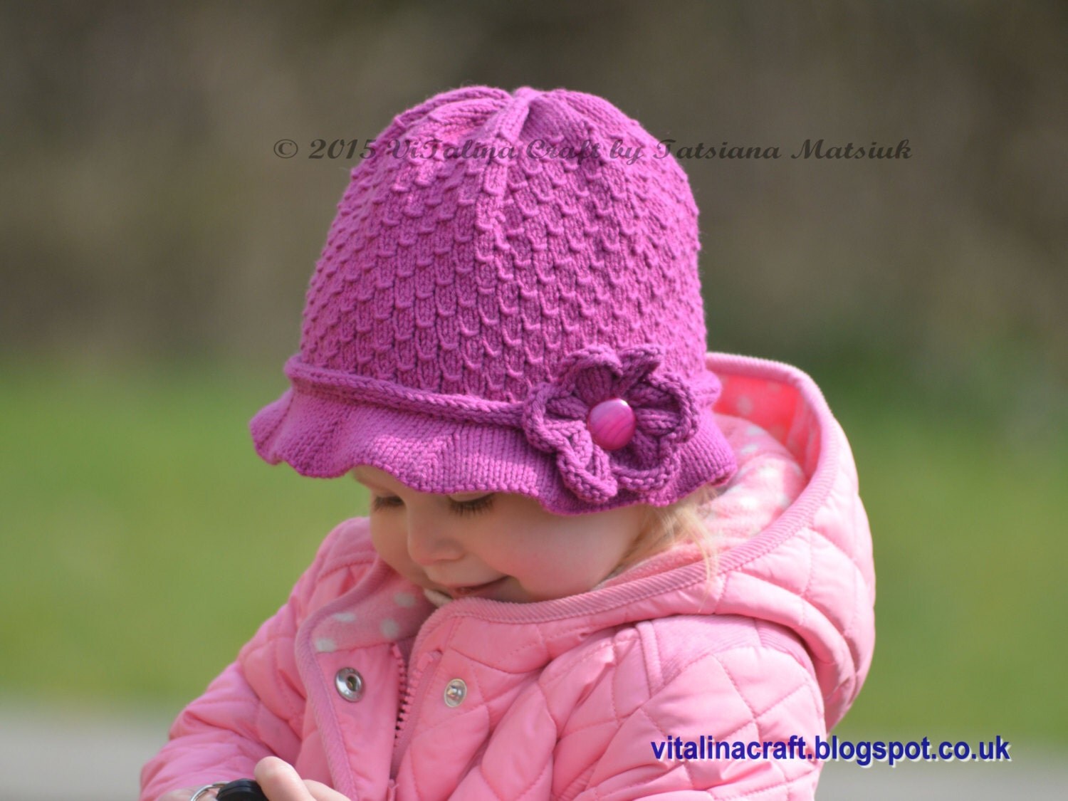 Knitting Pattern Droplet Flower Hat Baby and Child sizes