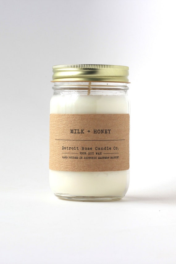 Milk Honey Soy Candle by DETROITROSECANDLECO on Etsy